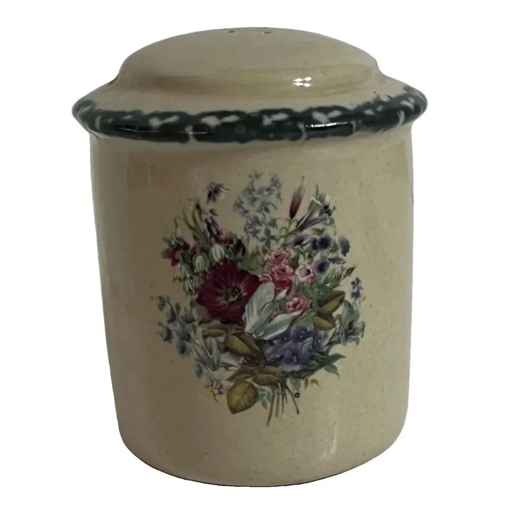 Home & Garden Party Stoneware Salt Shaker Floral Splendor Replacement Vintage